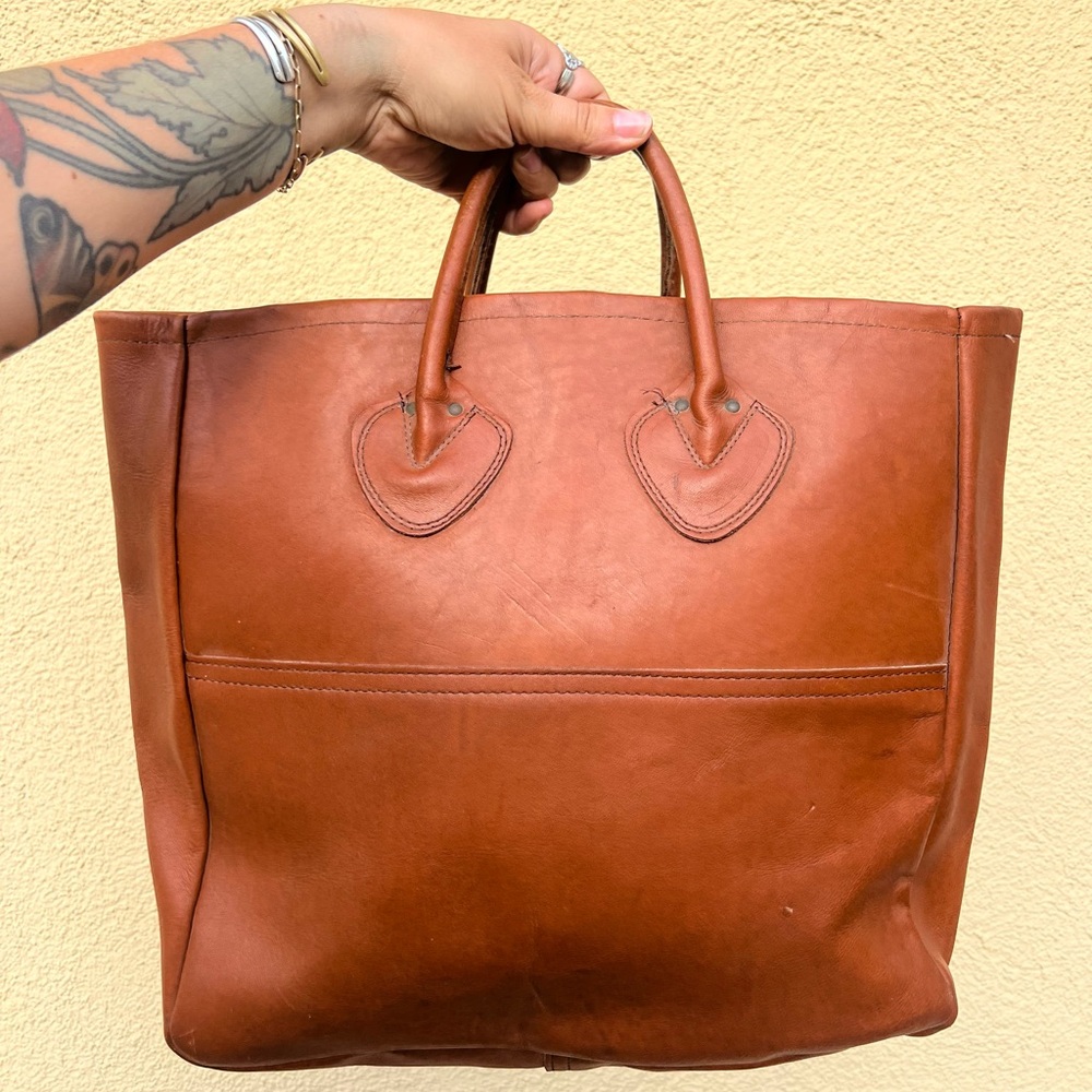 Rare Vintage LL Bean 70s Leather Carryall Bag Tote